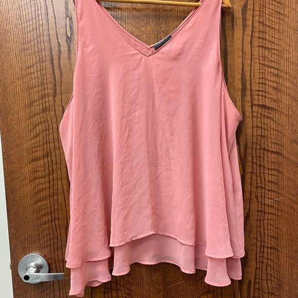 Lane bryant‎ Dusty Rose Essentials Double-Layer Max Swing Chiffon Tunic Tank - Picture 3 of 7